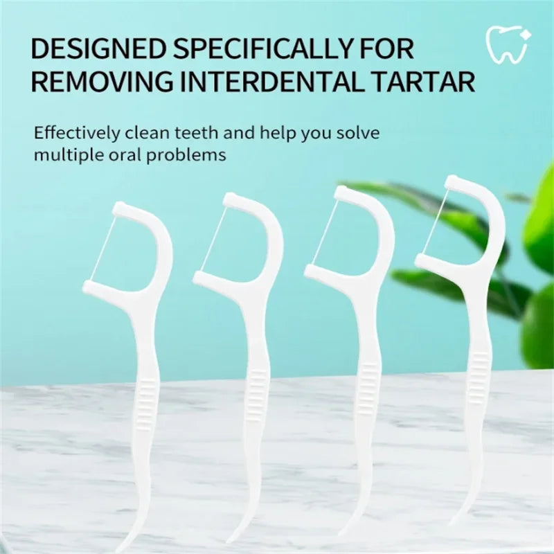 1/2/5/10 Box Portable Disposable Dental Floss Plastic Toothpick High-tension Dental Floss Stick Dental Floss Box Oral Care