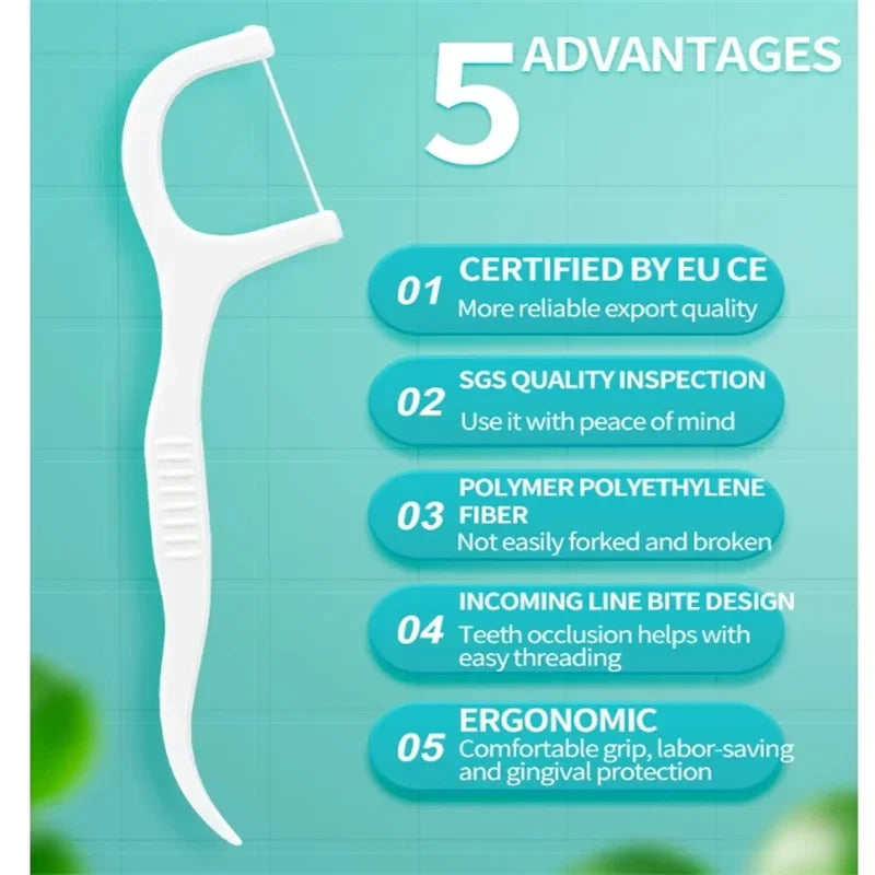 1/2/5/10 Box Portable Disposable Dental Floss Plastic Toothpick High-tension Dental Floss Stick Dental Floss Box Oral Care