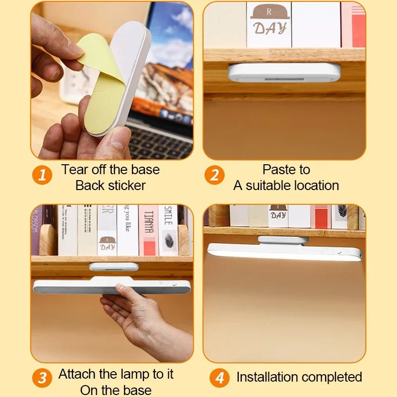 LED Table Lamp Magnetic Hanging USB Plug in style Desk Lamp 3 Color Reading Light Dimmable Cabinet Closet Wardrobe Night Light