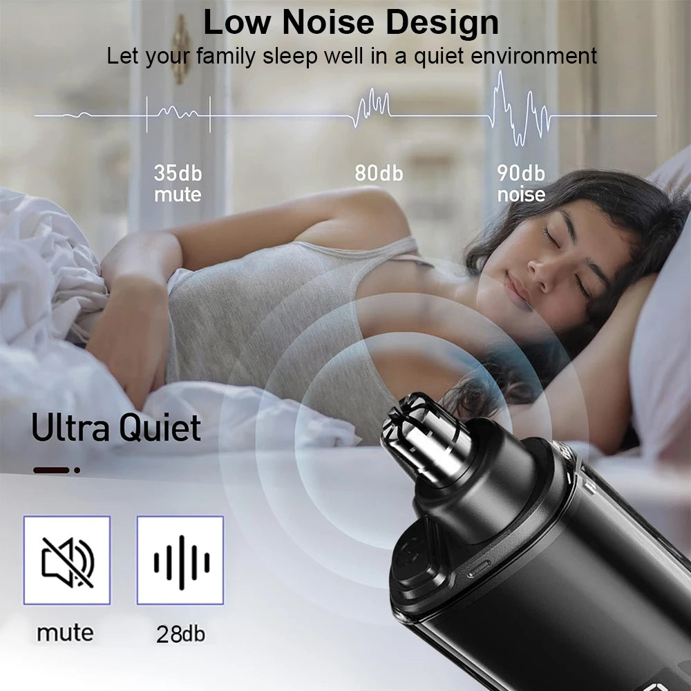 Nose Hair Trimmer Mini Trimmer for Man Portable Nose Trimmer 360 Rotating Dual-Blade Washable Electric Nose Hair Clipper