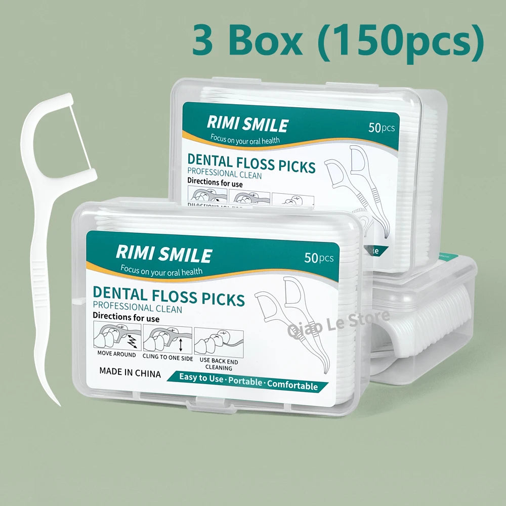 1/2/5/10 Box Portable Disposable Dental Floss Plastic Toothpick High-tension Dental Floss Stick Dental Floss Box Oral Care