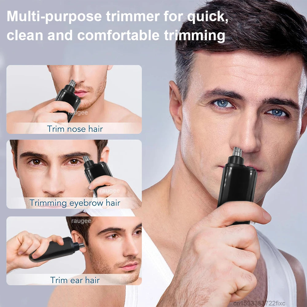 Nose Hair Trimmer Mini Trimmer for Man Portable Nose Trimmer 360 Rotating Dual-Blade Washable Electric Nose Hair Clipper