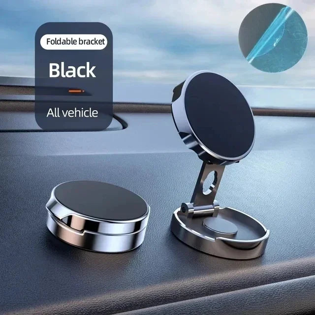 360° Magnetic Phone Holder – Foldable Car Mount with Strong Grip (Universal Fit)