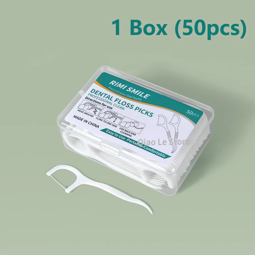 1/2/5/10 Box Portable Disposable Dental Floss Plastic Toothpick High-tension Dental Floss Stick Dental Floss Box Oral Care