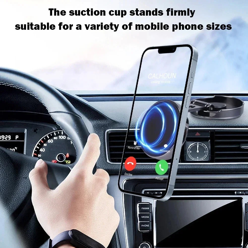360° Magnetic Phone Holder – Foldable Car Mount with Strong Grip (Universal Fit)