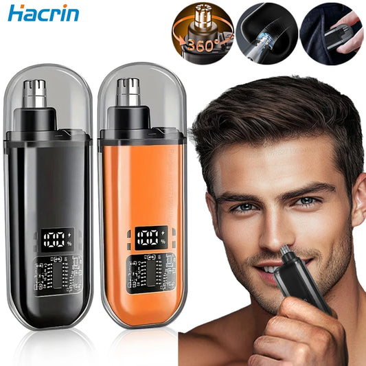Nose Hair Trimmer Mini Trimmer for Man Portable Nose Trimmer 360 Rotating Dual-Blade Washable Electric Nose Hair Clipper
