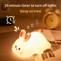 LED Night light Silicone Rabbit Touch Sensor lamp Cute Animal Light Bedroom Decor Gift for Kid Baby Child Table Lamp Home Decor