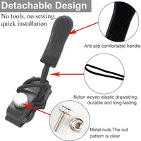 Zipper Repair Kit 12pcs Universal Replacement Zipper Quick Install Detachable Pulls Zip Heads Zipper Fixer for Luggage Bags