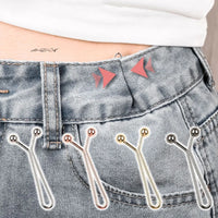 4Pcs Jeans Skirts Detachable Buckle Accessories Adjustable Sleeve Clip For Pants Waist Tightening Sleeve Reduction Clip