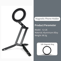 XILETU Magsafe Magnetic cell Phone Tripod Stand with Hook Foldable Desktop Holder for iPhone desktop Selfie Video Mobile tripods