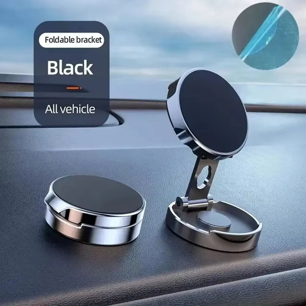 360° Magnetic Phone Holder – Foldable Car Mount with Strong Grip (Universal Fit)