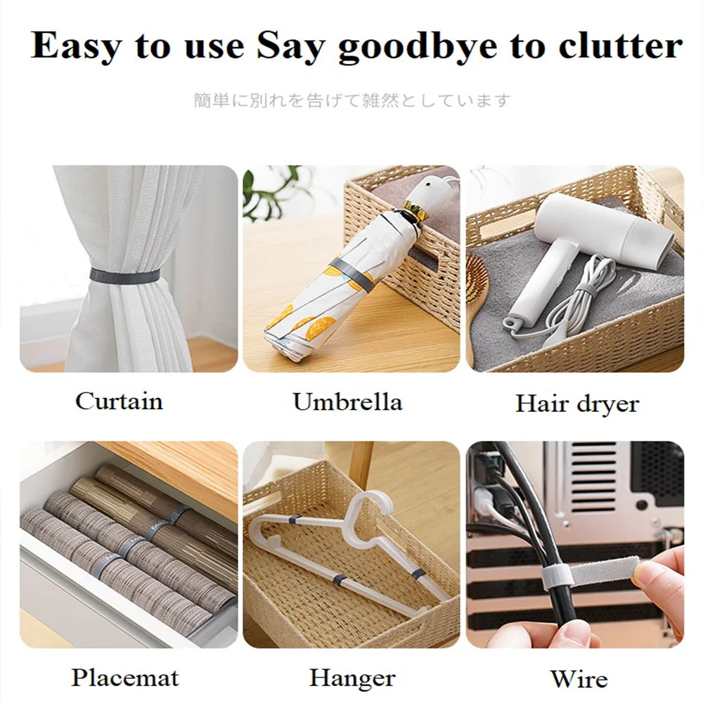 1-5m Cable Winder Cable Organizer Ties Mouse Wire Earphone Holder USB Charger Cord-Free Cut Management Phone Hoop Tape Protector