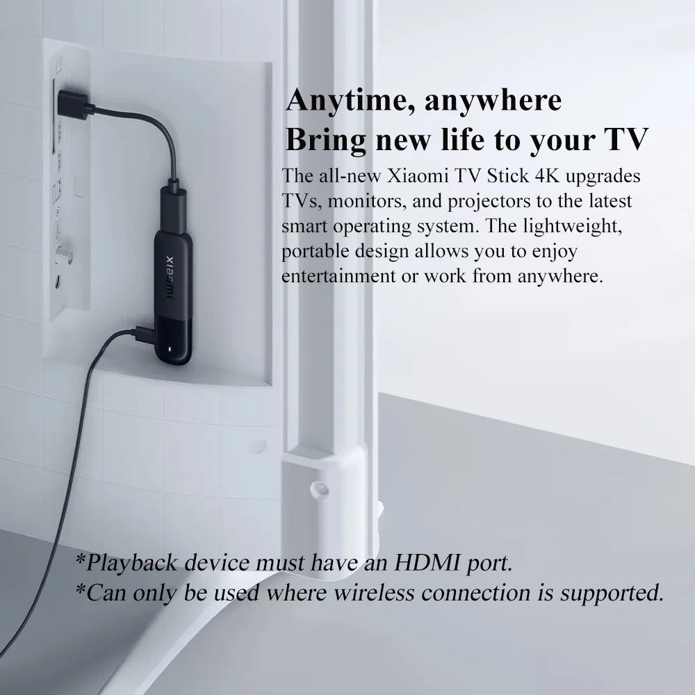 Xiaomi TV Stick 4K 2nd Gen Global Version 2GB RAM 8GB ROM Bluetooth WiFi 6 Dolby Vision TV Dongle Streaming Media