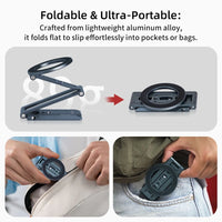 XILETU Magsafe Magnetic cell Phone Tripod Stand with Hook Foldable Desktop Holder for iPhone desktop Selfie Video Mobile tripods