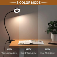 48 LED USB Book Light Clip Desk Lamp Reading Light with 3 Color Mode 10 Brightness Dimmer 360° Flexible Gooseneck Bed Night Lamp