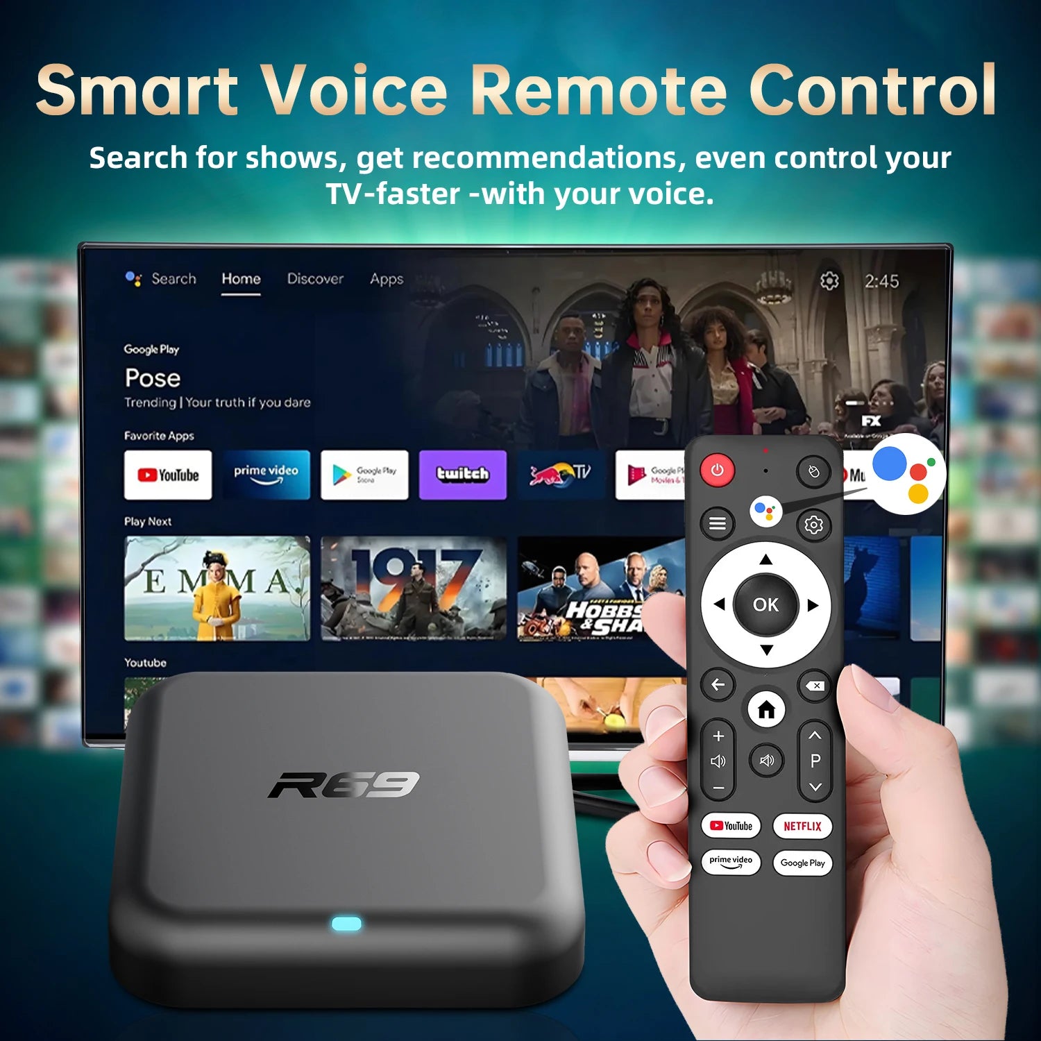 New Global Android 14.0 TV Box R69-1 Support 4K RK3518 Bluetooth 5.0 WIFI 6 RAM 8GB ROM 128GB Multi Language Smart TV BOX