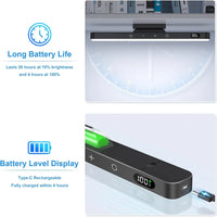 WILLED 5W Dimmable Night Light 3 Colors Adjustable Makeup Light with 2500mAh Rechargeable Under Cabinet for Closet Bedside Desk