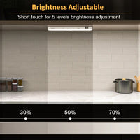 WILLED  Motion Sensor Cabinet Light Battery Display 60 LED Touch Light Bar Wireless Rechargeable Battery Night Light