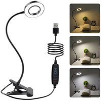 48 LED USB Book Light Clip Desk Lamp Reading Light with 3 Color Mode 10 Brightness Dimmer 360° Flexible Gooseneck Bed Night Lamp