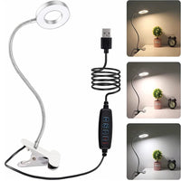 48 LED USB Book Light Clip Desk Lamp Reading Light with 3 Color Mode 10 Brightness Dimmer 360° Flexible Gooseneck Bed Night Lamp
