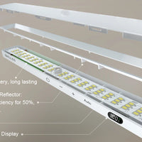 WILLED  Motion Sensor Cabinet Light Battery Display 60 LED Touch Light Bar Wireless Rechargeable Battery Night Light