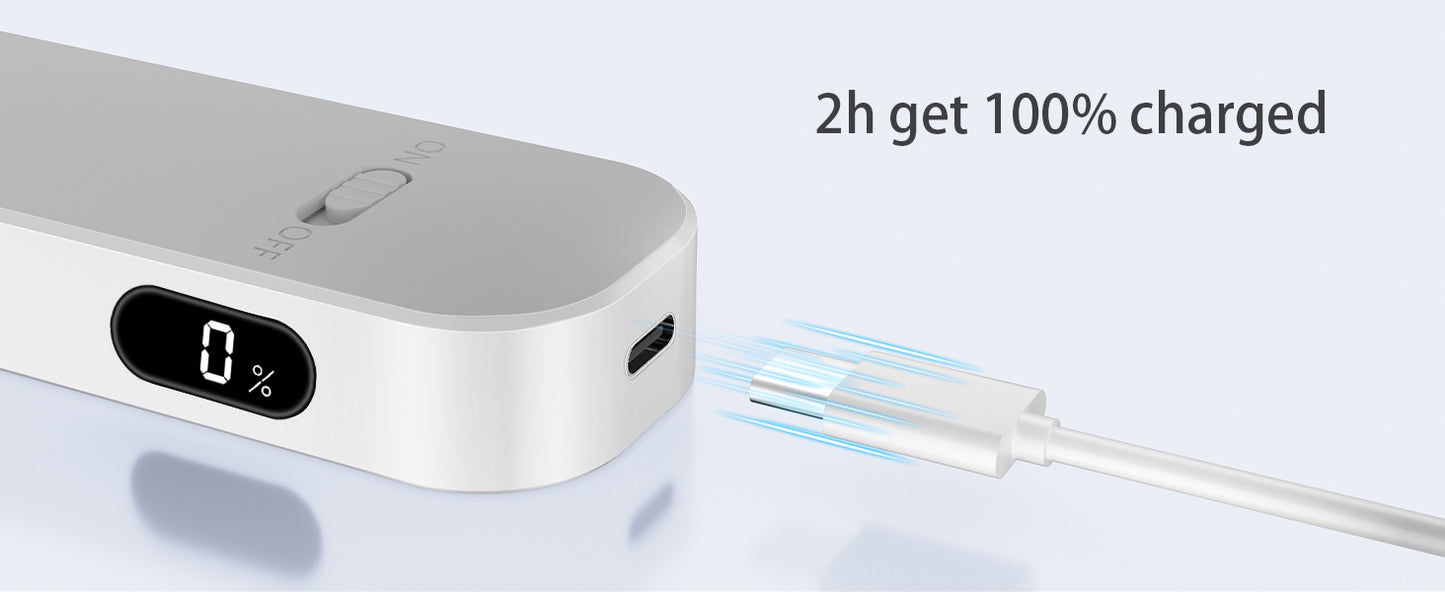 WILLED  Motion Sensor Cabinet Light Battery Display 60 LED Touch Light Bar Wireless Rechargeable Battery Night Light